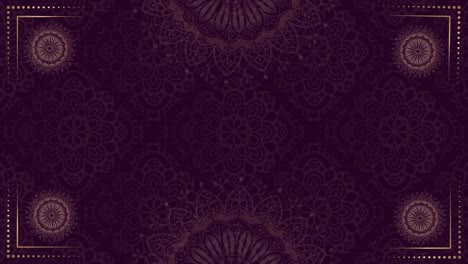 gold purple mandala background. folk luxury animation. for yoga, design. golden purple abstract flowers loop vp 005