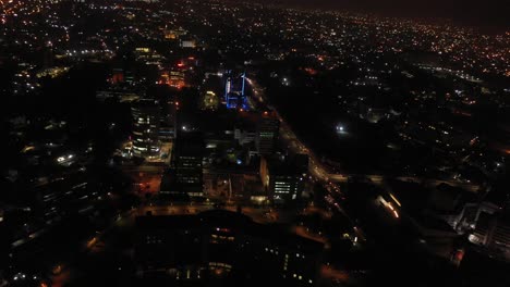 accra central aerial view at night