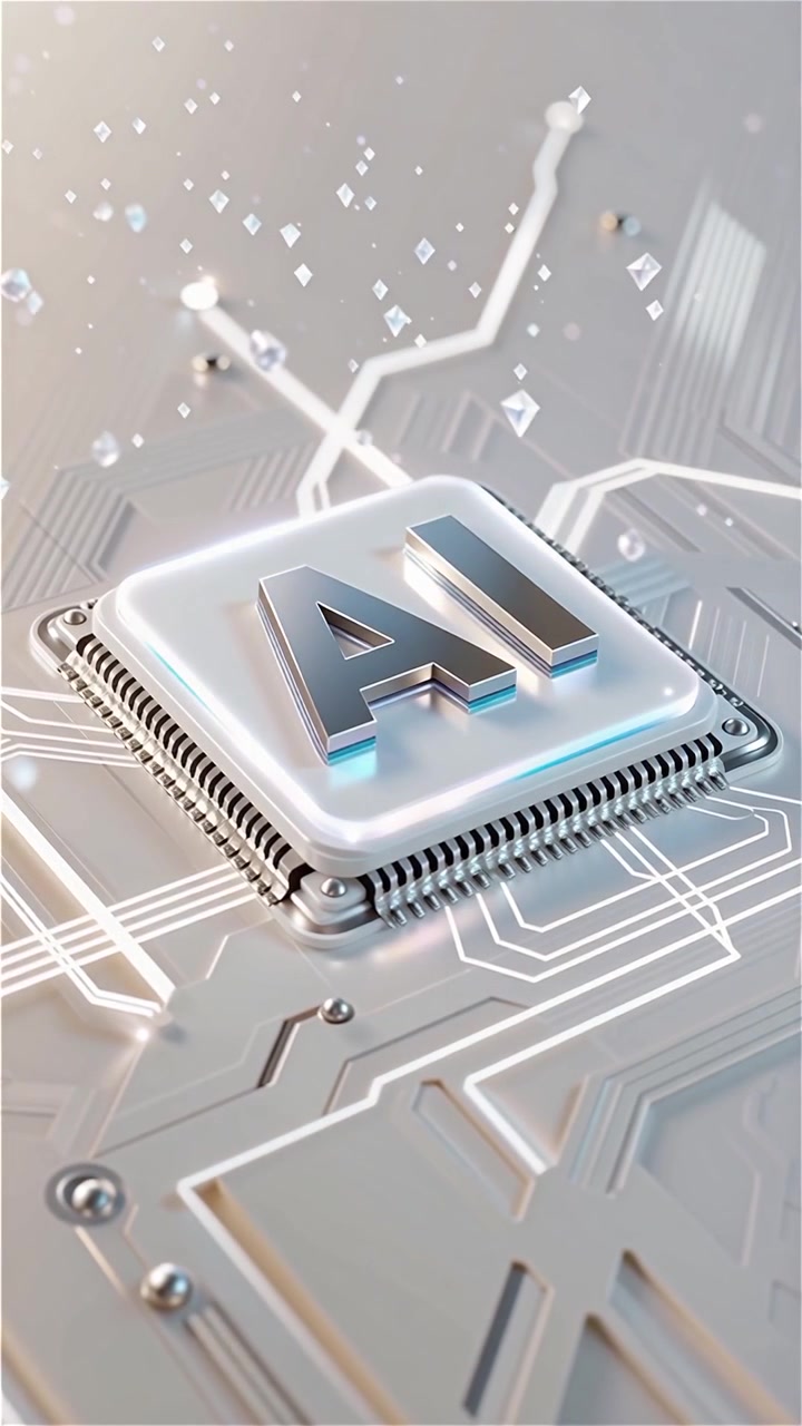 Futuristic AI Chip Motherboard Technology Background