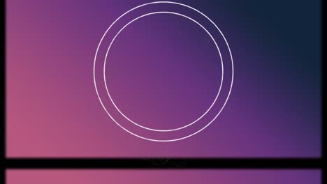 animation of spinning circles with glitch on purple background