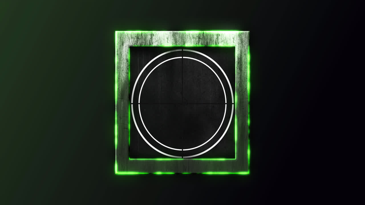 animación de la interfaz digital de cuenta atrás del círculo de espera de carga en fondo negro