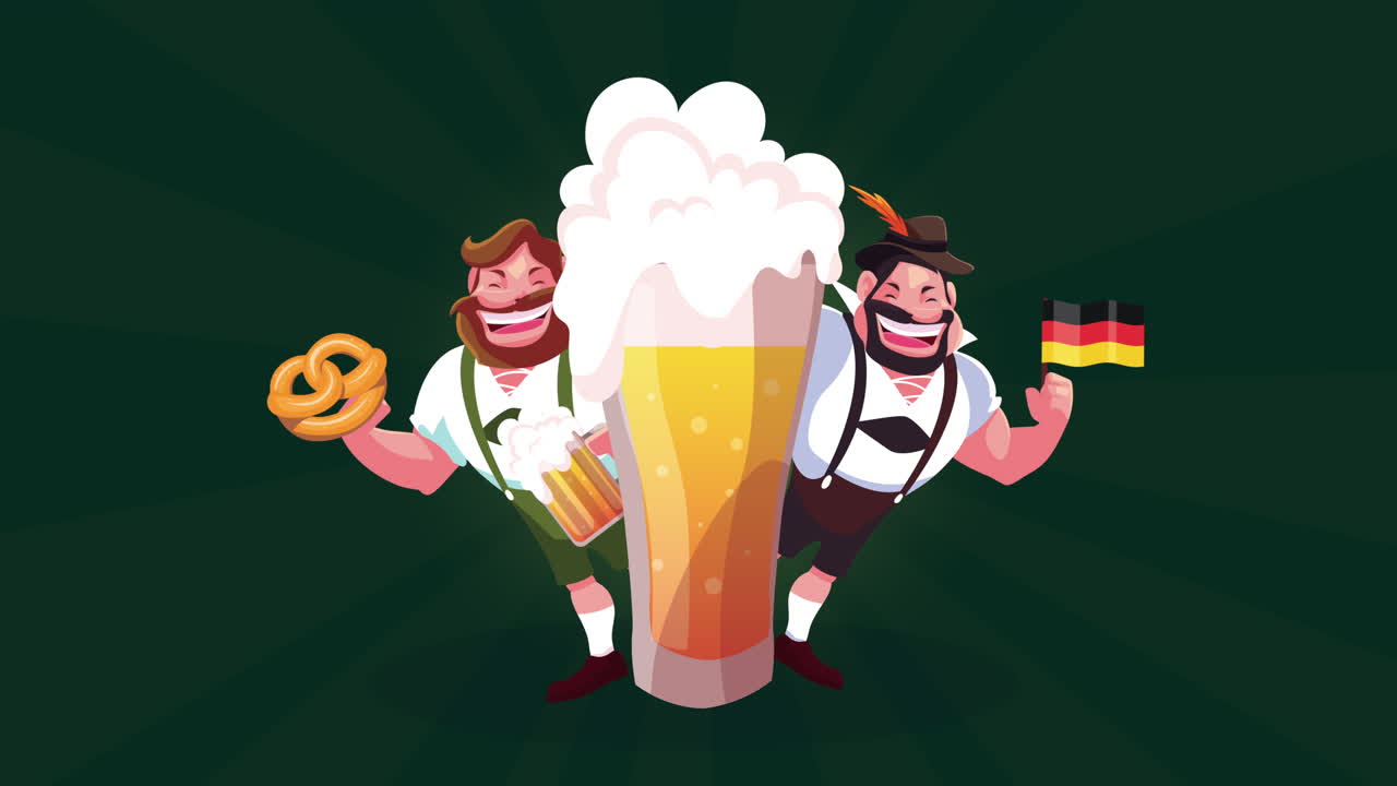 celebração do oktoberfest com cerveja e pretzels