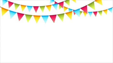 decorative colorful party pennants for birthday celebration, festival and fair decoration. carnival garland with flags.