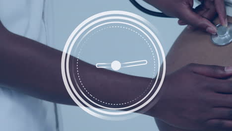 digital video depicts a diverse female doctor examining a pregnant patient over time.