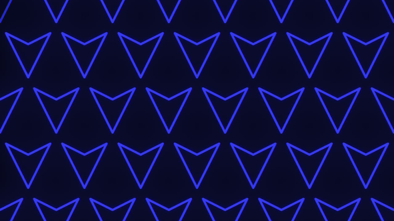 A symmetrical pattern of blue triangles on a black background, creating a visually striking and harmonious design in a simple and elegant composition