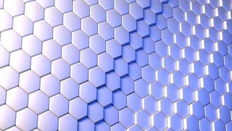 pared de hexágonos blancos, movimiento de onda de línea. animación de renderización 3d con espacio para texto