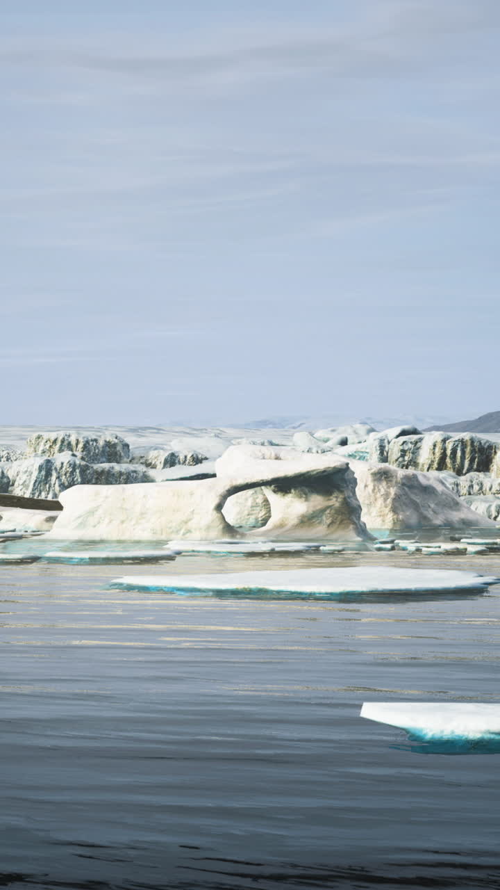 Frozen landscapes reveal majestic ice formations mirrored on still waters