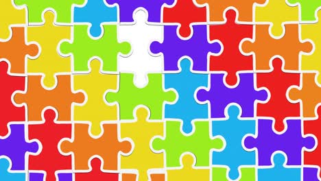 animation of colourful puzzle on white background