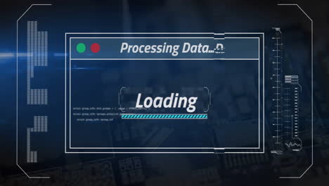 animación del procesamiento de datos a través de una placa de computación