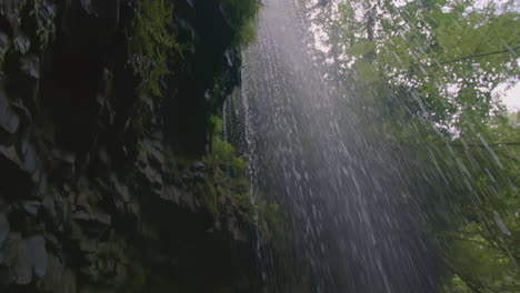 waterfall cascading down rocks in a lush forest