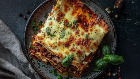 deliciosa lasagna con queso derretido