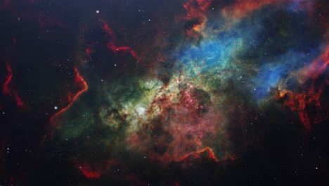 universo, volando a través de la vasta nebulosa de orión