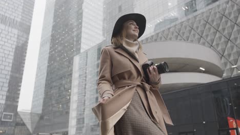 woman photographer in a city