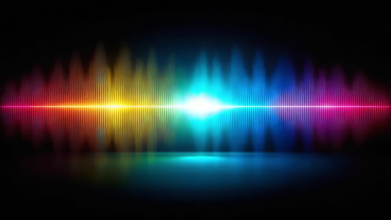 Vibrant Audio Waveform: A Colorful Spectrum Representation of Sound Dynamics and Frequency Variants Captured in Stunning Visuals