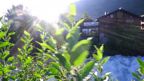 beautiful nature norway natural landscape  of otta river in lom municipality