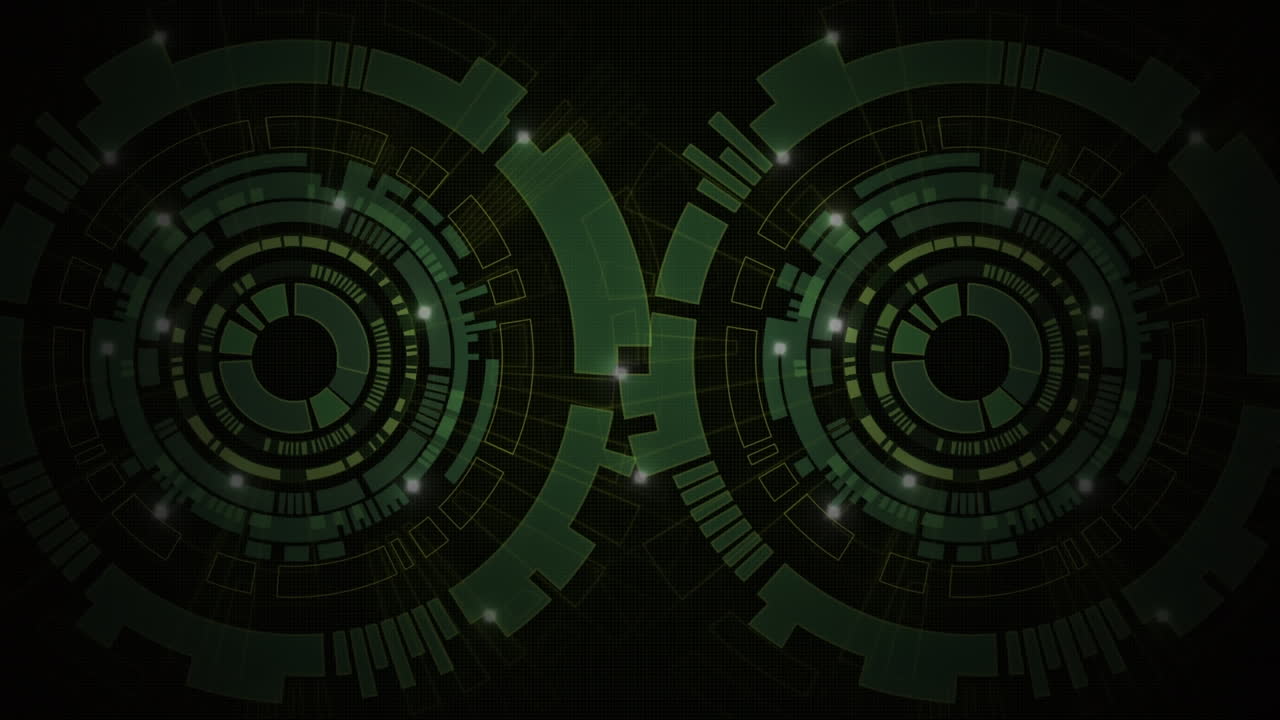 Animation of glowing green triangles over scopes scanning