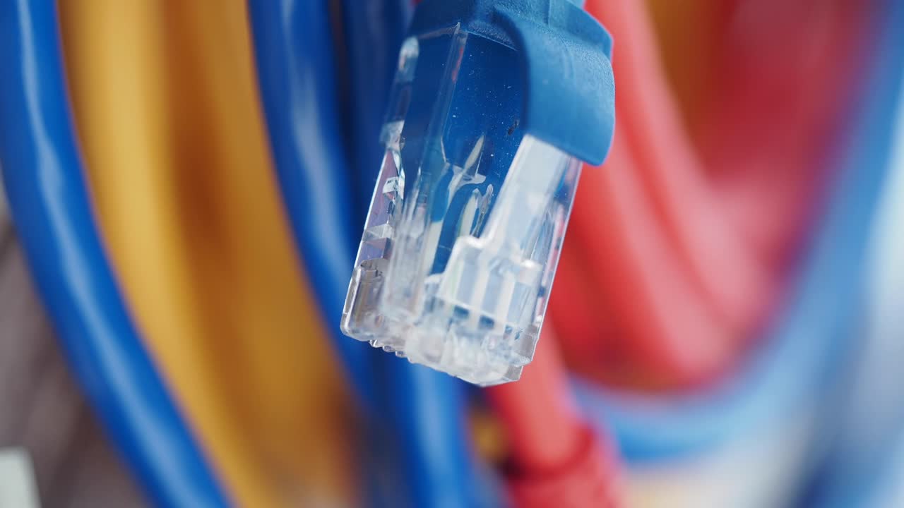 Close-up of an Ethernet Cable Connector