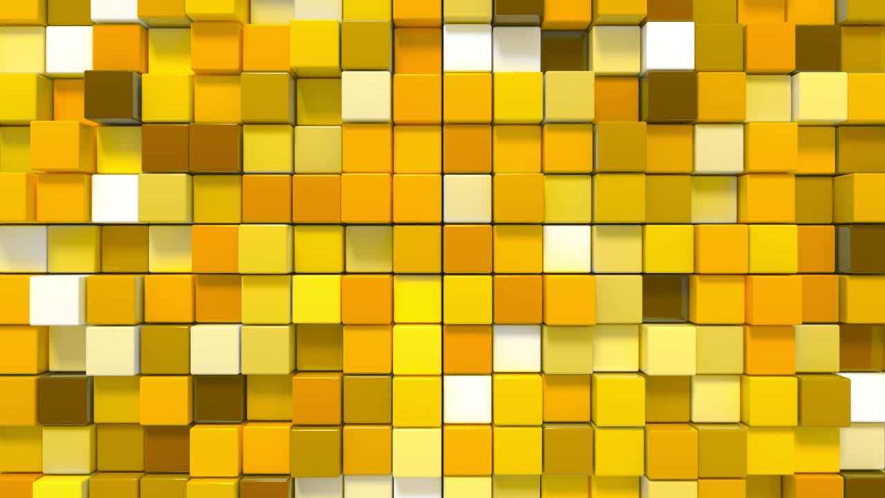 el fondo del mosaico, compuesto por cubos de diferentes colores, se agita suavemente.