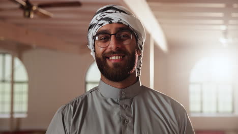 portrait of a smiling muslim man