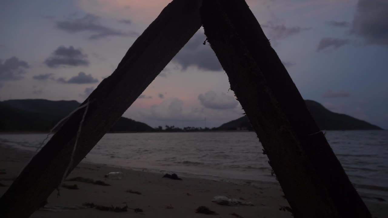 Morning timelapse of realistic beach in Asia.