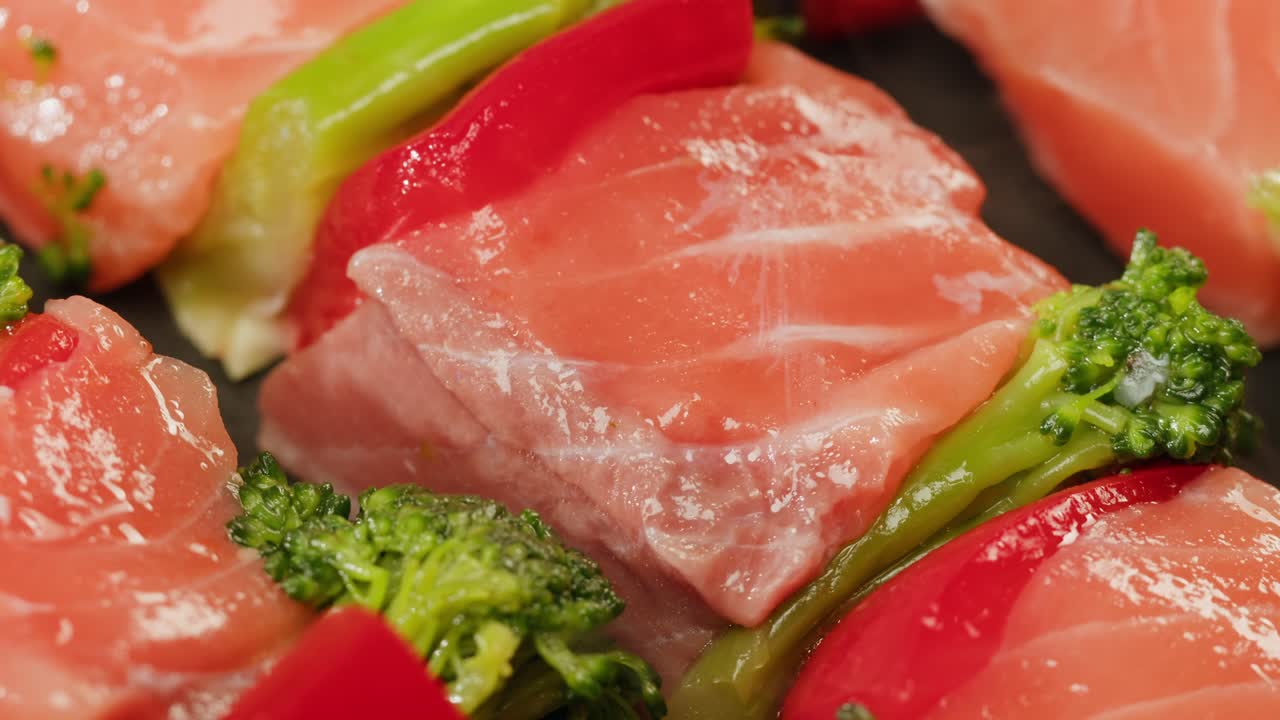 야채로 된 연어