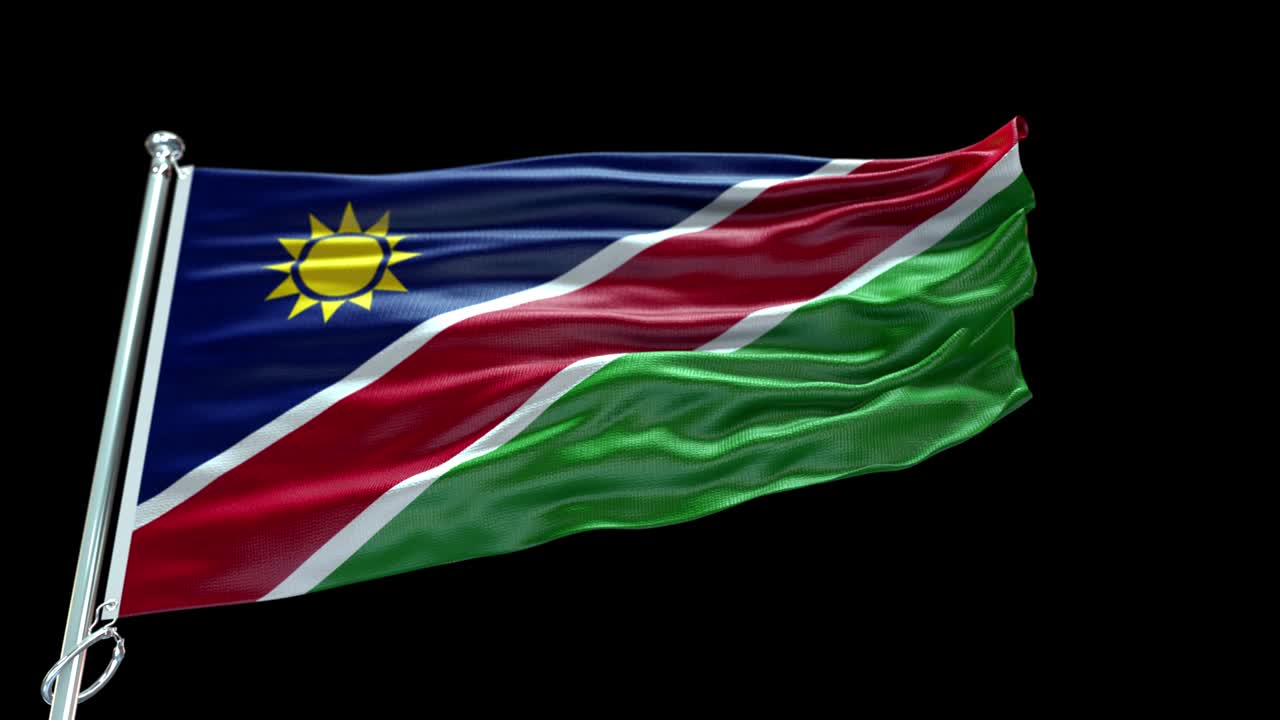 4k bandera muy detallada de namibia - bandera de namibia alto detalle - bandera nacional de namibia patrón de ondas elementos en bucle