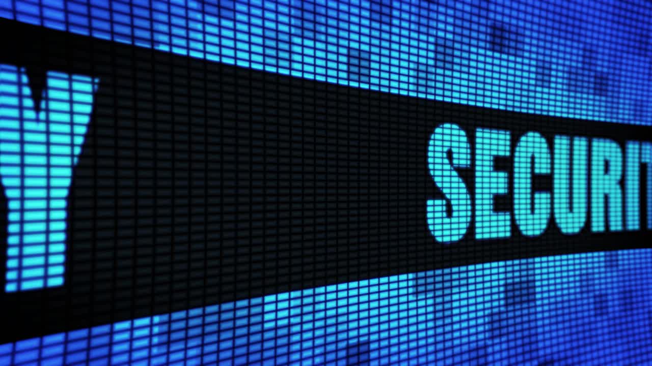 Security displayed on a digital screen