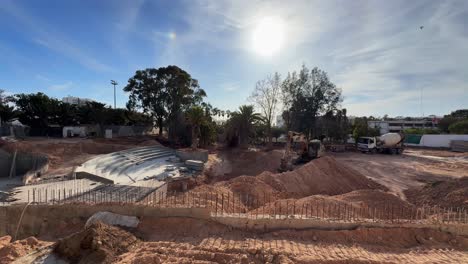 building site agadir morocco excavation ancient amphitheatre reconstruction