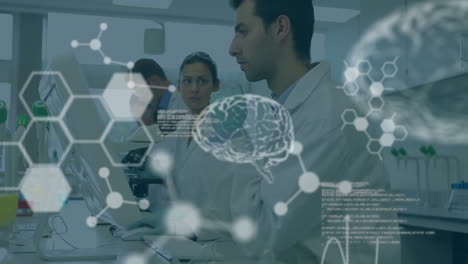 animación de datos científicos sobre diversas trabajadoras y trabajadores de laboratorio