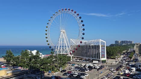 Sokcho-Eye---Ferris-Wheel-Near-The-Beach-In-Sokcho-City-on-Summer-Sunny-Day