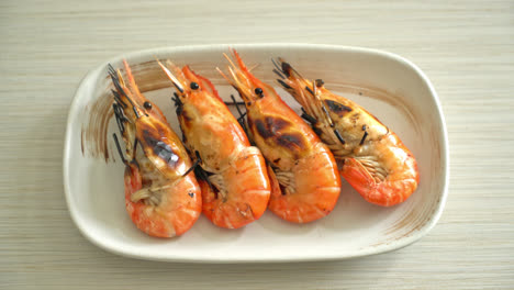 grilled river prawns or shrimps - seafood style