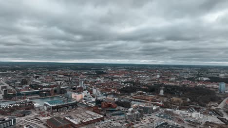 Drone-footage-of-Malmo,-Sweden