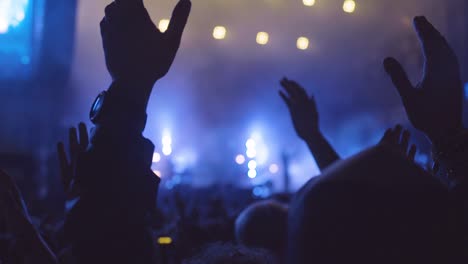buona ripresa generica di una folla che festeggia a un concerto rock