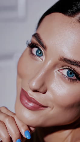 beautiful woman with stunning makeup