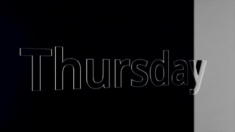 thursday displayed on a dark background