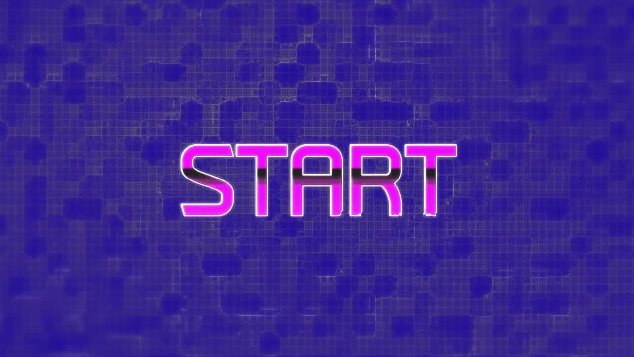 animación del texto de inicio en fondo azul