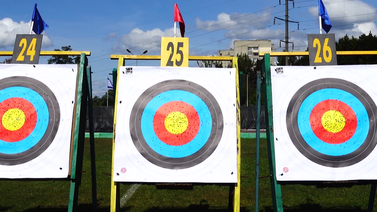 Targets for archery. Shooting in the summer