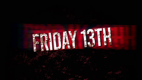 friday 13th with mystical wall and red blood on dark space