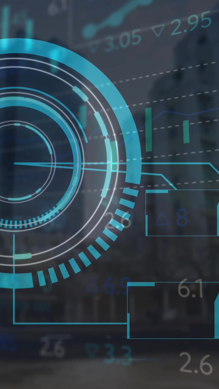 Animation of moving clock and scope scanning over green background