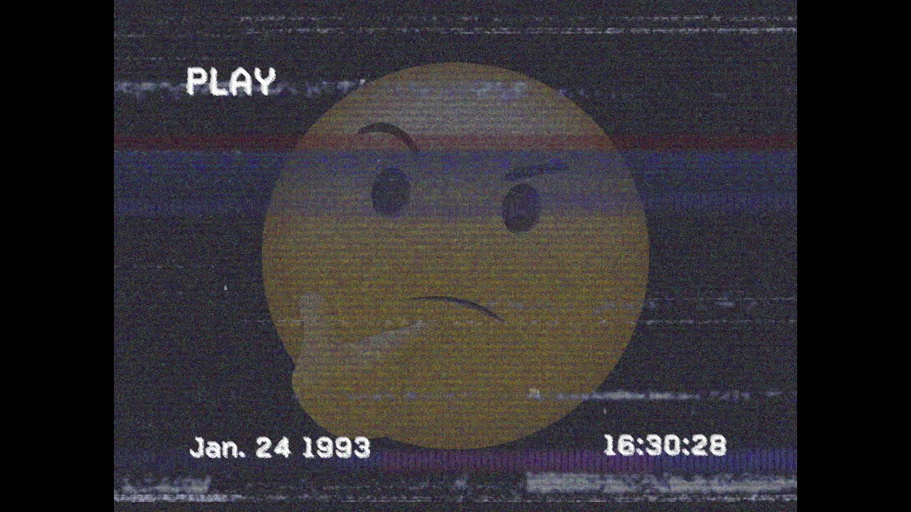 화면의 소음 위에 생각하는 이모지 아이콘의 애니메이션