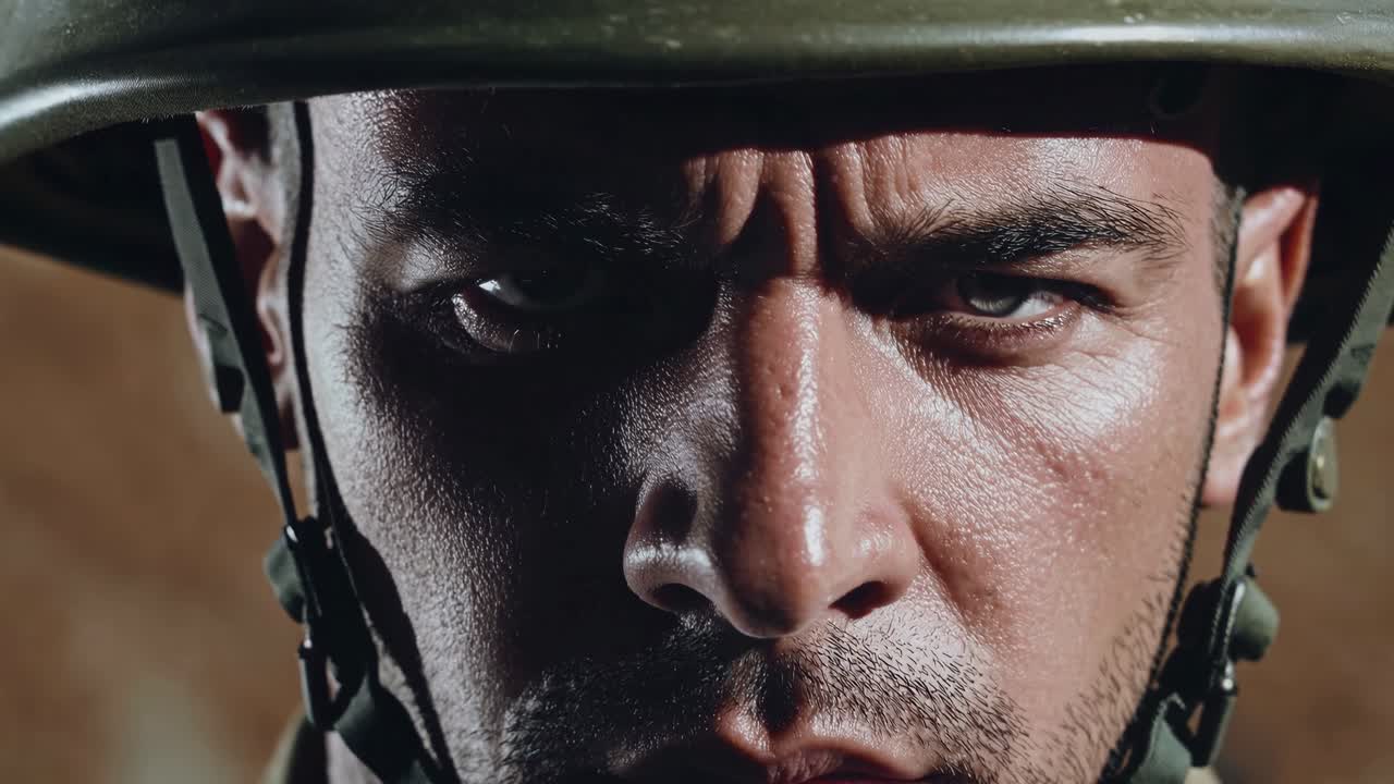 군인 의 클로즈업 초상화