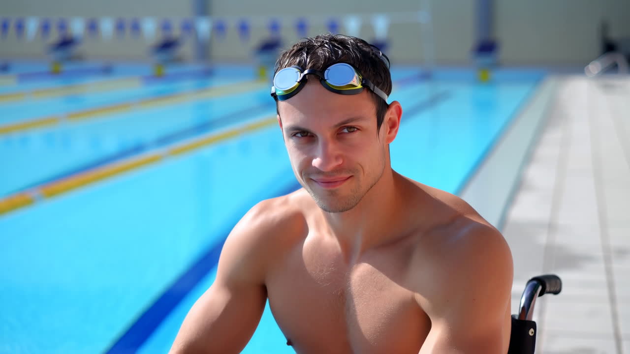 Nuotatore in piscina