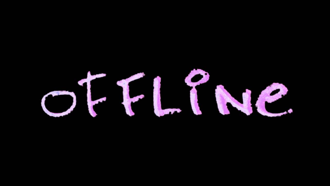 Offline screen with clean animated lettering, ideal for livestream breaks or end‑of‑session pauses