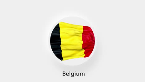 belgium circular flag loop. animated national flag of belgium. realistic belgium flag waving. 4k