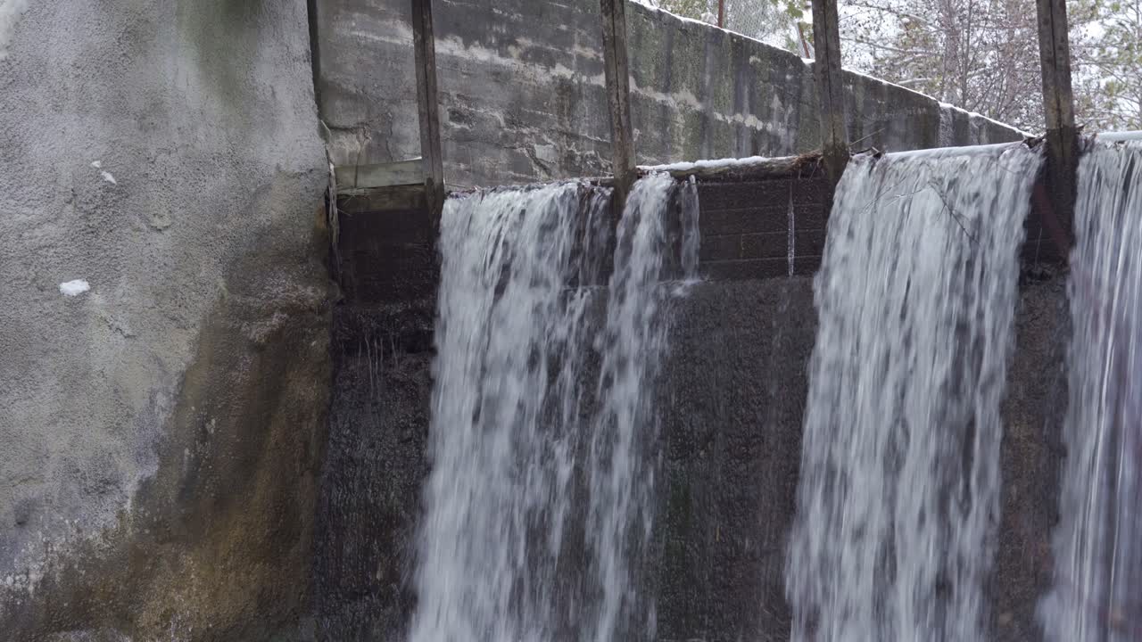Water Cascading Over The Edge Of A Waterfall, Beautiful Scene