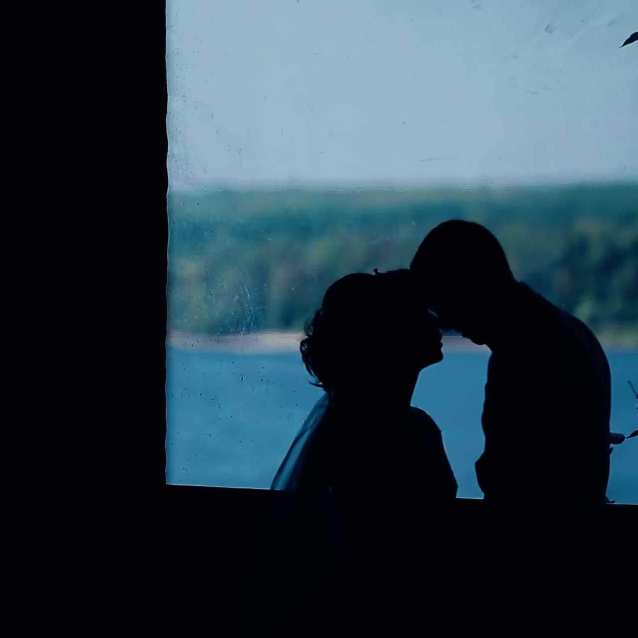 로맨틱한 결혼 부부는 사랑에 빠져 있습니다.