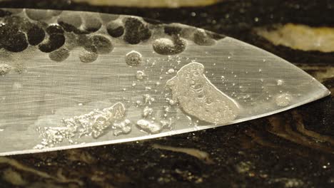 wet knives blade close up