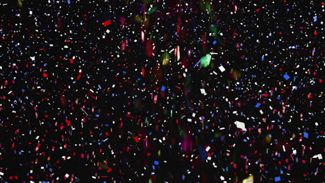 falling colorful confetti animation on black background