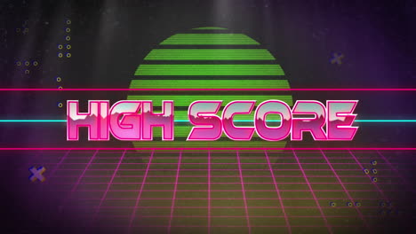 animation of high score in digital space with globe