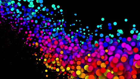 2d animación de círculos. 4k bucle de fondo abstracto sin costuras, hermosos círculos multicolores en estilo plano. luma mate como canal alfa.